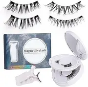 Magnetic false eyelashes,Long Lasting Reusable With Applicator,Magnetic Lashes,Natural Look No Glue or Eye Liner Needed False Eyelashes Waterproof, Easy To Wear(2 pairs)