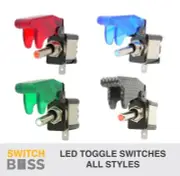 ON OFF Toggle Switch LED Light with Missile Cover Heavy Duty SPST 12v 5 Styles