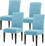 SUBRTEX Dining Room Chair Slipcovers Parsons Chair Covers Set of 4 Stretch Dining Chair Covers Removable Washable Kitchen Chair Covers Chair Protector Covers for Dining Room,Party,Hotel(Smoky Blue)
