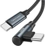 CableCreation USB C to USB C Cable 240W Right Angle, Fast Charging Braided Type C to C Cable Charger Cord for iPhone 15, MacBook Pro/Air, iPad Pro/Air/Mini, Galaxy S24/S24 Ultra/S23/S22, XPS, 6FT