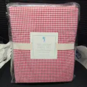 NEW Pottery Barn Kids Red & White Gingham Checkered FULL Sheet Set 100% Cotton