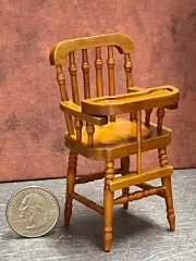 Dollhouse Miniature Baby High Chair Walnut 1:12 inch scale E75 Dollys Gallery