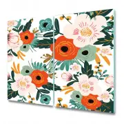 Glass Chopping Board Utensil Worktop Saver Colourful Meadow white 2x30x52