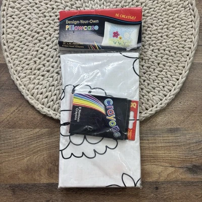 Design Your Own Pillowcase Flower Design with Crayons NEW