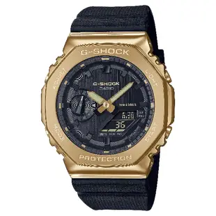 CASIO卡西歐 G-SHOCK 黑金時尚 高調奢華 金屬錶殼 雙顯 GM-2100G-1A9/44.4mm