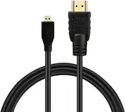 Micro HDMI to HDMI Cable, JR Joyreap Ultra Thin HDMI Cable Male Full HD 1080P 100cm/200cm, Super Flexible Slim High Speed 4K 60Hz HDR HDMI 2.0, for GoPro Hero 7/6 / 5, for Sony A6600 / A6400-3043 (Black) (100CM)