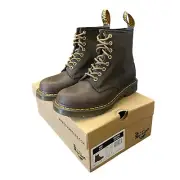 Dr. Martens Leather Lace Up Boots 8 Eye 1460 Brown Crazy Horse W-8 M-7 New