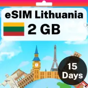 eSIM Lithuania - 2 GB - 15 Days - Travel eSIM | QR code activation