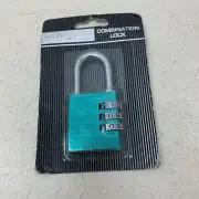 New Combination Lock Teal 3 Digit AntiRust Padlock School Work Locker Vintage