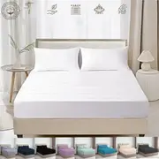 2000TC Egyptian Cotton Bottom Flat Bed Sheet Set Pillowcase King Single Queen