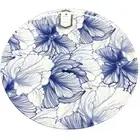 x2 Intesa Blue White Lotus Flower Dinner Plate Set Delicate Floral Turkey 10.5"