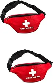 2 Pcs Waterproof First Aid Bag Mini Kit Waterproof Backpack Waist Responder Bag Belt Bag Medical Bag Water Bag Empty Bags Dry Bag First Aid Bag for Outdoor Emergency Bag Red