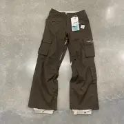 Burton Women Stow Cargo Snowboard Snow Ski Pant S Mocha NEW