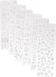 6pcs Nail Art Printing Plate Nail Stamping Plates Uv Stamping Manicure Template Manicure Stencils Stainless Steel