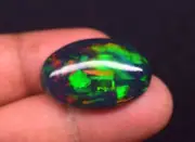 15.7 CT Natural Ethiopian Opal Black Fire Oval Gemstone Cabochon 26.4x17.4mm