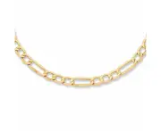 Bevilles Figaro Necklace 9ct Yellow Gold Infusion 50cm