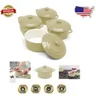 Durable 12 oz Ceramic Cocotte Set – Unique Individual Ramekins with Handles