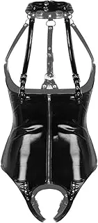 [GRRKDFQ] Women'S Erotic Costumes O-Ring Expose One'S Breasts Open Crotch Jumpsuit