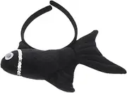 Goldfish Tiara Costumes for Halloween Headbands Head Bands Stuffed Fish Shaped Headband Lovely Cartoon Headband Fish Hair Hoop Fish Shaped Hair Hoop Fish Headwear Fabric Black