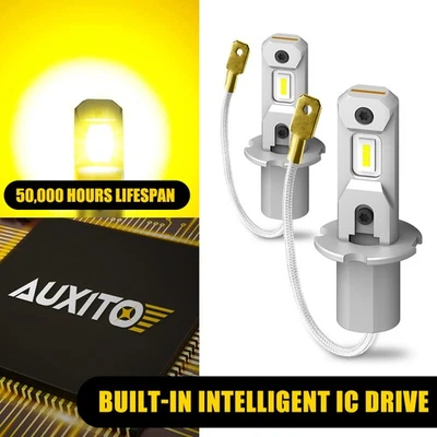 Super Bright H3 LED Fog Light Bulbs Headlight DRL 20W 4000LM 3000K Yellow US D (for: Saab)
