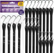Bungee Cords with Hooks 20 Pack Heavy Duty Outdoor Rubber Tarp Straps in 10" ...