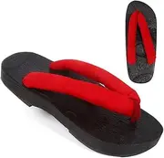 [Generic] Japanese Clogs Geta Wooden Flip Flops Retro Sandals Slippers Shoes,Wooden Slippers Sandals Summer Beach Footwear,Flip Flops Shoes Anti-Skid Floral Mules Slippers Wooden Geta (Color : Blue, Size : E