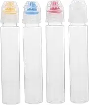 LIFKOME 4Pcs Honey Squeeze Bottles Refillable Condiment Dispenser for Sauces Ketchup and Oils Transparent for Home Use