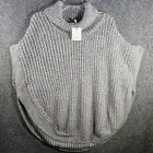 LC Lauren Conrad Gray oversized Knit turtleneck onesize Poncho sweater NWT