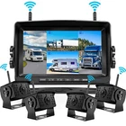 Digital Wireless 7" Quad Monitor DVR 4x 1080P AHD Reversing Camera 12V-24V Truck