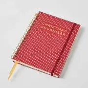 CHRISTMAS ORGANISER NOTEBOOK JOURNAL gift card list planner book Red diary