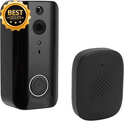1080P Cordless Video Doorbell Camera w/ Chime PIR Night Vision 2-Way Audio