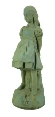 Zeckos Alice in Wonderland Verdigris Finish Cement Statue 19.5 in