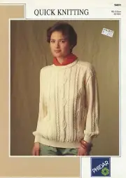 Phildar KNITTING PATTERN 5401 Ladies' Pullover 32"-44"