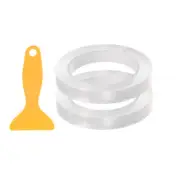 2pcs Caulk Strip Tape 0.6"x33Ft Waterproof Sealing Tape w Sealing Tool, Clear