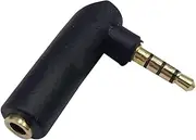 RUITEXUN 3.5mm Audio Adapter, 90 Degree TRRS 3.5mm Right Angle Male to Female Stereo Jack Adapter
