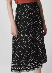 Whistles Kuba print Linen midi skirt RRP £119 BNWT