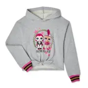 LOL Surprise NEW♈Girl's Hooded LS tie front Jacket size M ~Grey Movie palace