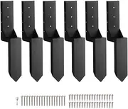 Fence Post Anchor Kit, 24-inch Steel Ground Spikes, 3.5-inch Post Support, 6-Pack