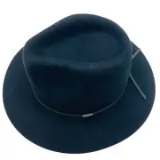 NWT BRIXTON WESLEY COTTON FEDORA HAT BLACK WOMEN'S Wool XS New Adjustable