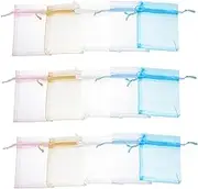 HOOTNEE 250pcs Organza Drawstring Pouches Party Favor Bags Small Net Bags for Wedding Birthday Elegant Decor
