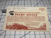 HO Champ Decals HO Scale LR-4 Railroad Roman Red 3/32" Alphabet Numeral Set