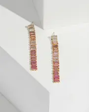 Pink Crystal Ombre Drop Earrings