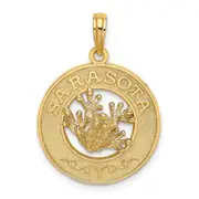 14k Yellow Gold SARASOTA w/Frog Circle Charm