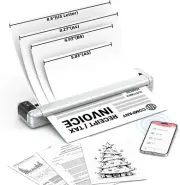 Portable Wireless Q302 Printer, Inkless Thermal Transfer, Letter/A4/A5/B5 SILVER