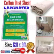 Large LAMINATED Dust Sheet Heavy Duty Cotton Twill Cover DIY Paint UK 12ft x 9ft