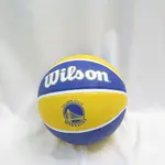 WILSON 維爾遜 NBA隊徽系列 七號籃球 勇士 橡膠 室外 WTB1300XBGOL 藍黃【ISPORT商城】