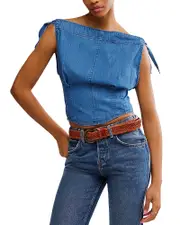 Free People Louie Indigo Top