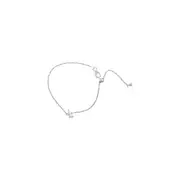 19cm Initial L Bracelet with Cubic Zirconia in Sterling Silver