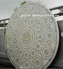 36'' white antique Marble Center corner side Table Top Inlay mother of pearl