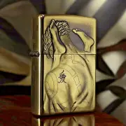Luxury Brass Zippo Lighter with 3D Engraving - Artistic Body Design